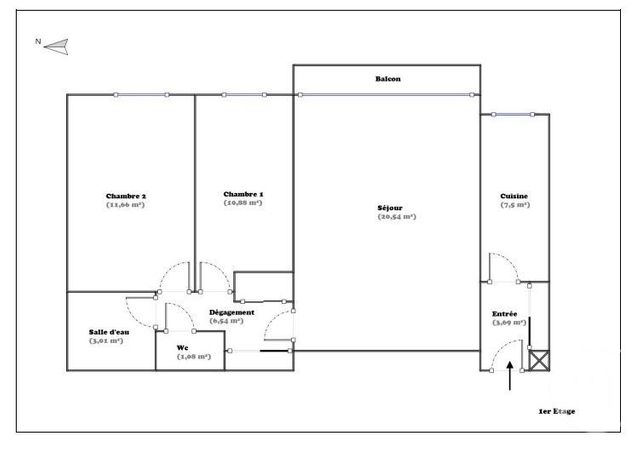 Appartement F3 à vendre - 3 pièces - 64.9 m2 - MONTROUGE - 92 - ILE-DE-FRANCE - Century 21 Côté Mairie