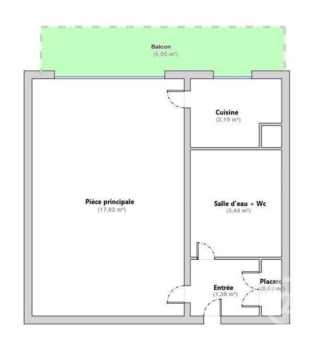 Appartement Studio à vendre - 1 pièce - 25.26 m2 - MONTROUGE - 92 - ILE-DE-FRANCE - Century 21 Côté Mairie